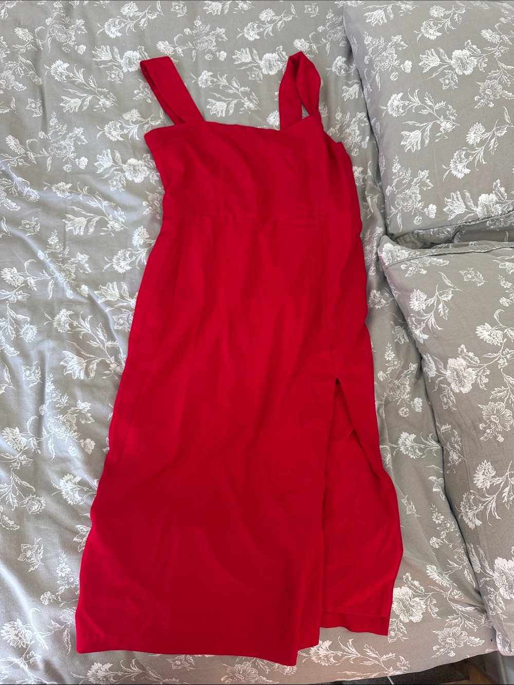 Abercrombie & Fitch Bright Red Sleeveless Midi Dress